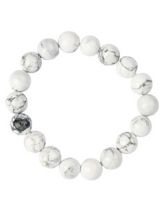 10mm White Howlite Bead Bracelet (1pc)