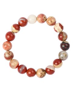 10mm Poppy Jasper Bead Bracelet (1pc)