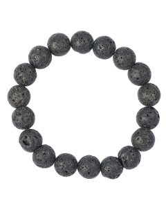 10mm Black Lava Bead Bracelet (1pc)