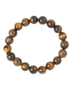 10mm Tiger Eye Gold Bead Bracelet (1pc)