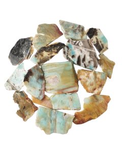 Blue Amazonite Freeform Slabs, 4/15mm x 30/70mm (KGS)