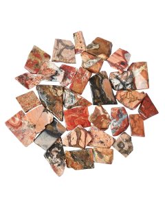 Red Silver Leaf Jasper Freeform Slabs, 4/15mm x 30/70mm (KGS)