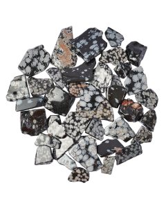 Snowflake Obsidian Freeform Slabs, 4/15mm x 30/70mm (KGS)