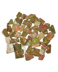 Unakite Polished Freeform Slabs, 4/15mm x 30/70mm (KGS)