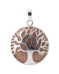 Sunstone Tree of Life Chrome Plated Pendant (1pc) NETT