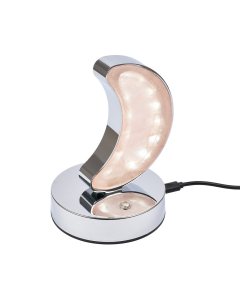 Rose Quartz Moon Lamp, Silver Plated, USB (1pc) NFD