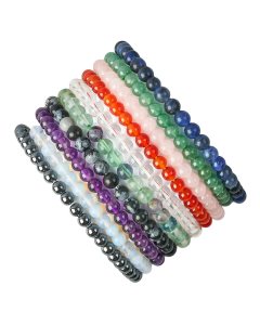 Childs assorted 4mm Bead Bracelet, 6", (10pcs)