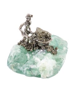 Fluorite Chunk with Miner (1pc) NFD