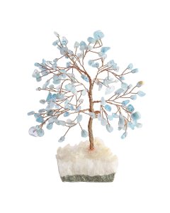 Aquamarine Gem Tree with Crystal Base (1pc) NFD
