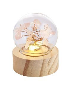 Rose Quartz Gem Tree Lamp, battery operated (1pc) NFD
