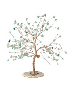 Green Aventurine Willow Tree with Agate Slice Base (1pc) NFD