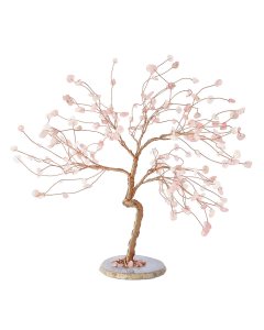 Rose Quartz Willow Tree with Agate Slice Base (1pc) NFD