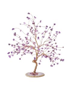 Amethyst Willow Tree with Agate Slice Base (1pc) NFD