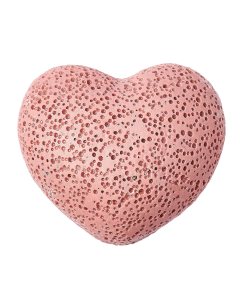 Lava stone Heart, 45x26mm, Pink (1pc)