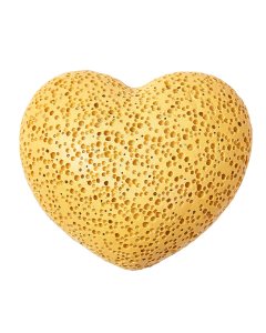 Lava stone Heart, 45x26mm, Yellow (1pc)