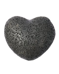 Lava stone Heart, 45x26mm, Black (1pc)