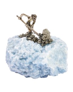 Blue Calcite chunk with Miner (1pc) NFD