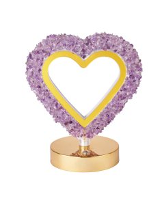 Amethyst Heart Lamp, Gold Edge (1pc) NFD