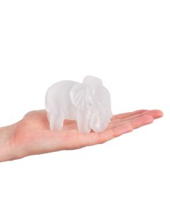 Selenite Elephant Carving, 65mm x 85mm (1pc) NFD