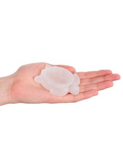 Selenite Flat Turtle Carving, 80mm (1pc) NFD