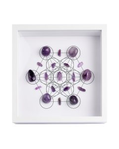 Amethyst Crystal Grid in White Box Frame (1pc) NFD