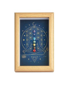 Chakra Moon and Stars Picture in Bamboo Box Frame 110x160mm (1pc) NFD