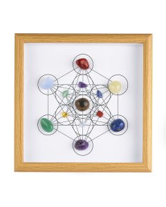 Framed Crystal Grid, Metatron’s Cube with Tiger Eye Centre (1pc) NFD