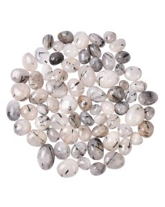 Black Tourmalinated Quartz Tumblestones (KG) NFD