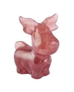 Strawberry Quartz Reindeer, 5cm (1pc) NFD