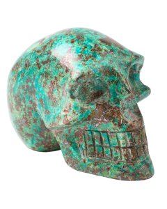 Chrysocolla Skull Thin 70-80mm, Peru (1pc) NFD