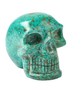 Chrysocolla Skull 130mm 2.27KG, Peru (1pc) NETT