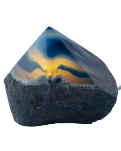 Mini Agate Point Lamp Blue with Disk LED USB Fitting (1pc) NETT