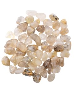 Rutilated Quartz 2nd Quality Small Tumblestone 10-15mm, Brazil (100g) NETT