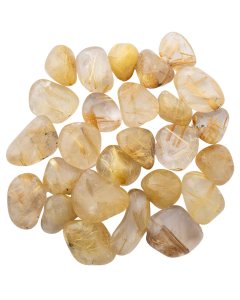 Rutilated Quartz Super Extra Quality Small Tumblestone 10-15mm, Brazil (50g)