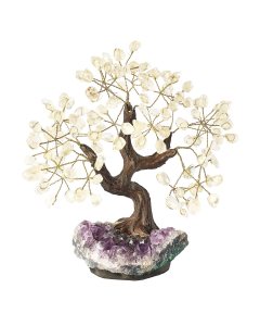 Rock Crystal Bonsai Tree on Amethyst base, 24 branches, (1pc) NFD