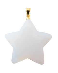 Opalite Puff Star Pendant with Gold Plated Bail (1pc)