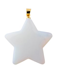 Opalite Flat Star Pendant with Gold Plated Bail (1pc)