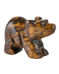 Tiger Eye Bear Carving (1pc)