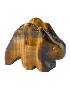 Tiger Eye Stegasaurus Carving (1pc)