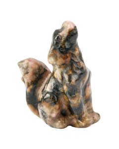 Rhodonite Wolf Carving (1pc)