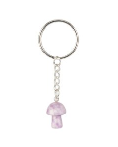 Lepidolite Mushroom Keyring (1pc)