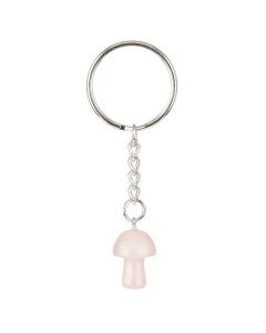 Rose Quartz Mushroom Keyring (1pc)