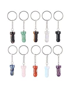 Penis Keyring 35mm Assorted Stones (10pcs)