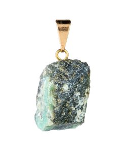 Rough Emerald Pendant, Gold Plated (1pc) 
