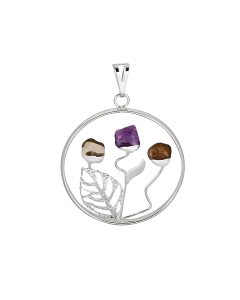 Happiness Garden Pendant, Silver Plated (1pc)