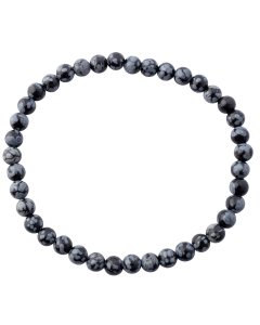 4mm Snowflake Obsidian Bead Bracelet (1pc) NETT