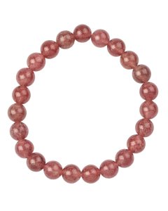 8mm Strawberry Quartz Bead Bracelet (1pc)