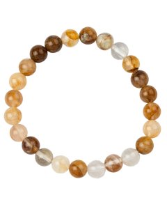 8mm Bead Bracelet Yellow Hematoid Quartz (1pc)