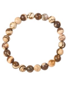 8mm Bead Bracelet, Coffee Zebra (1pc)