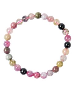 6mm Lepidolite and Pink Tourmaline Bead Bracelet  (1pc)